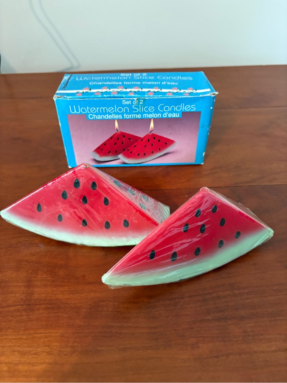 Vintage Watermelon Slice Candles Set of 2 Summer Decor NIB - Picture 6 of 8